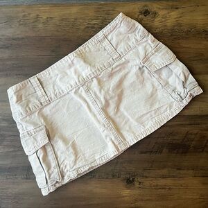 Zara Beige mini cargo skirt